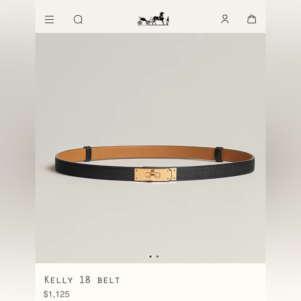 COPY - Hermes Kelly 18 Belt in Black